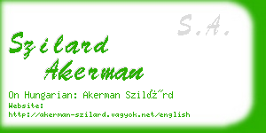 szilard akerman business card